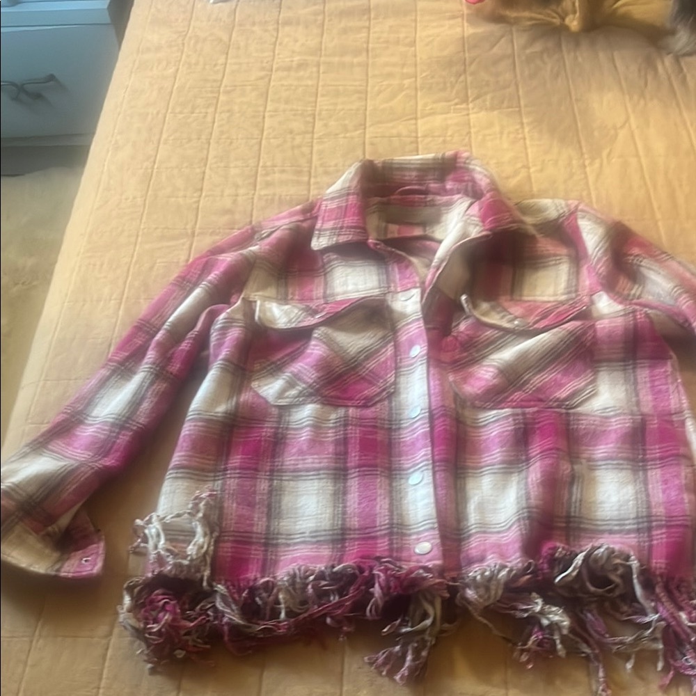 Blank NYC Pink Plaid Jacket